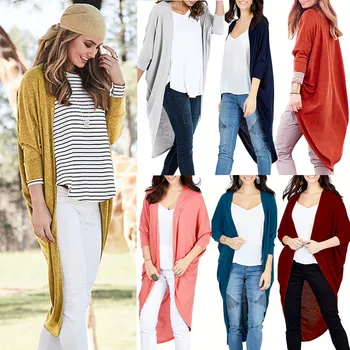 

Women's Casual Autumn Long-Sleeved Cardigan Shawl Knitted 2020 Loose Solid Office Air-conditioned Sweater Elegant Women Tops