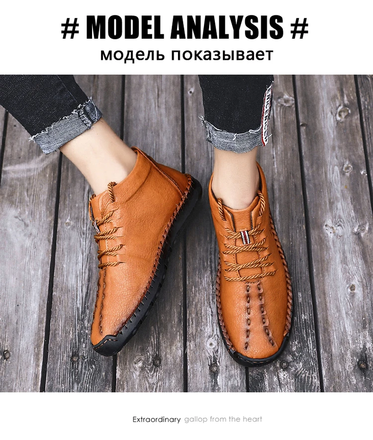JUNJARM зимние ботинки мужская теплая Повседневная обувь из натуральной кожи Мужская удобная обувь на плоской подошве со шнуровкой мужские походные ботинки большой размер 48