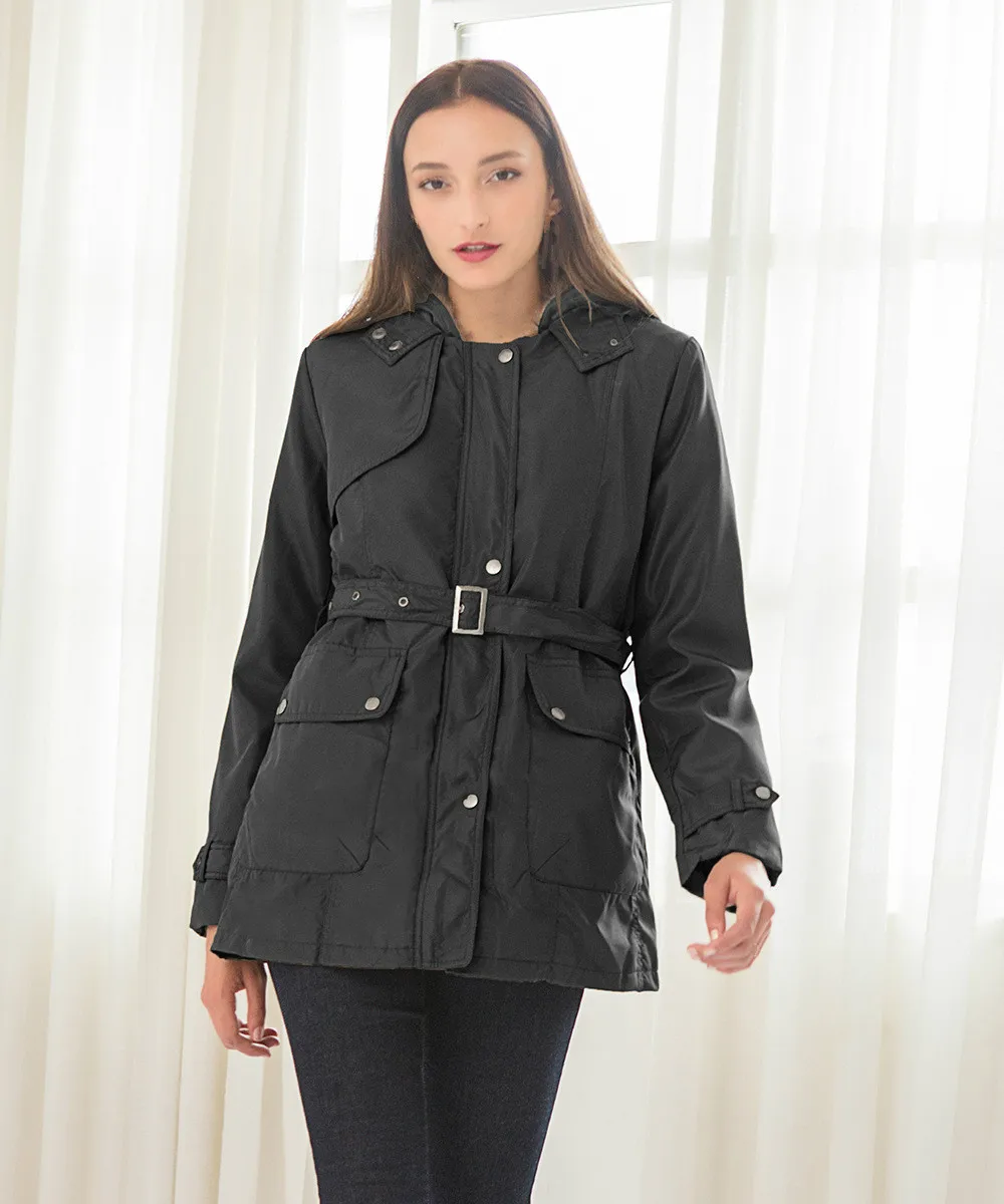 Пальто женское хлопковое с капюшоном белая куртка оверсайз повседневное ...