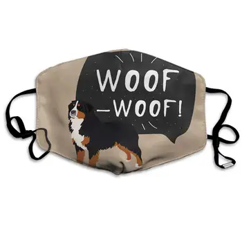 

Swono Mask Dog,Funny Bernese Mountain Dog Quote Woof Polyester Anti Dust Face Mask-Washable and Reusable Mask for Cycling