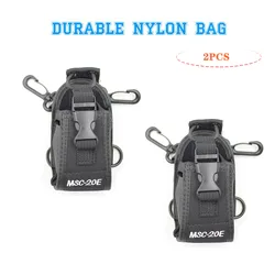 Baofeng funda portátil de nailon para walkie talkie, 2 piezas, MSC 20E, soporte manos libres, UV 5R, TYT, Woxun