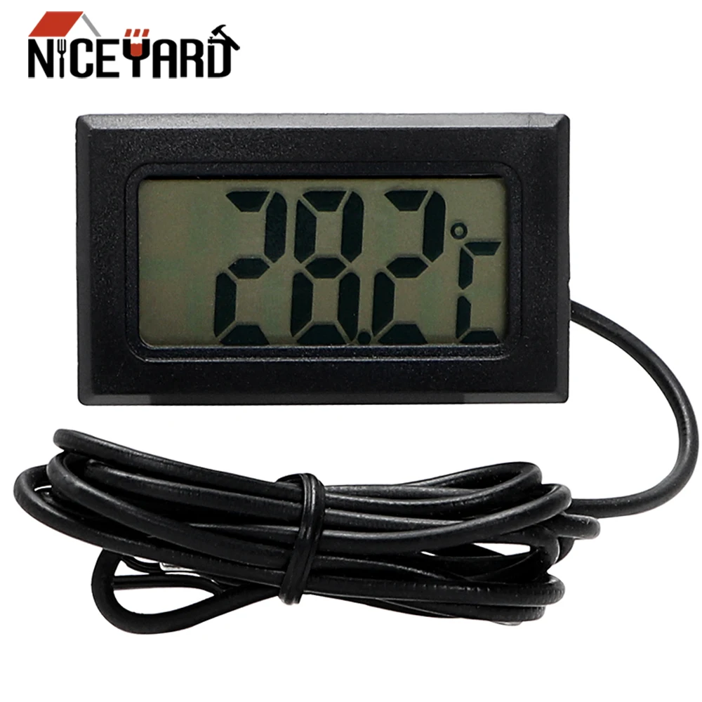 

NICEYARD Car Thermometer LCD Display Digital Clock Temperature Gauge Meter Car Ornaments For Fish Tank Refrigerator Car-Styling