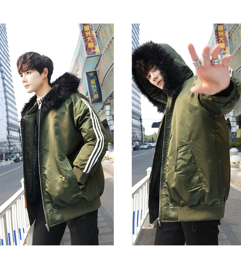 2019 мужские куртки Утепленные зимние куртки Мужская парка верхняя одежда с капюшоном хлопковая стеганая куртка корейская модная мужская