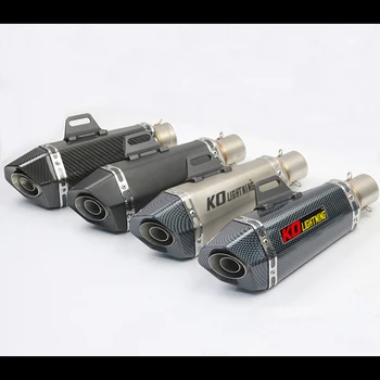 51mm Universal Motorcycle Exhaust Tail Pipe With Muffler Stainless Steel 345mm Exhaust System Modified For ATV Street Bike