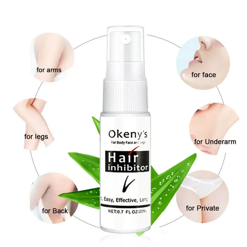 Органический травяной Перманентный ингибитор роста волос восстанавливающий, увлажняющий Гладкий удаление волос на теле спрей для личной
