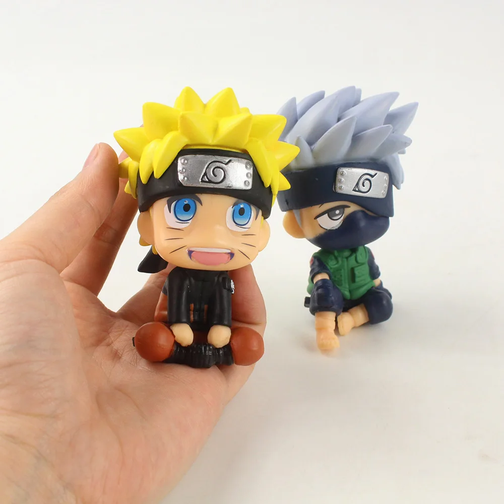 Boneco de brinquedo do naruto, 9cm, 2 estilos, pvc, coleção fofo