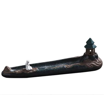 

Ceramic Chinese Incense Stick Burner Creative Pocelain Moon Tower Antique Aroma Bruciatore Incenso Censer Tea Home Decor EA6XXL