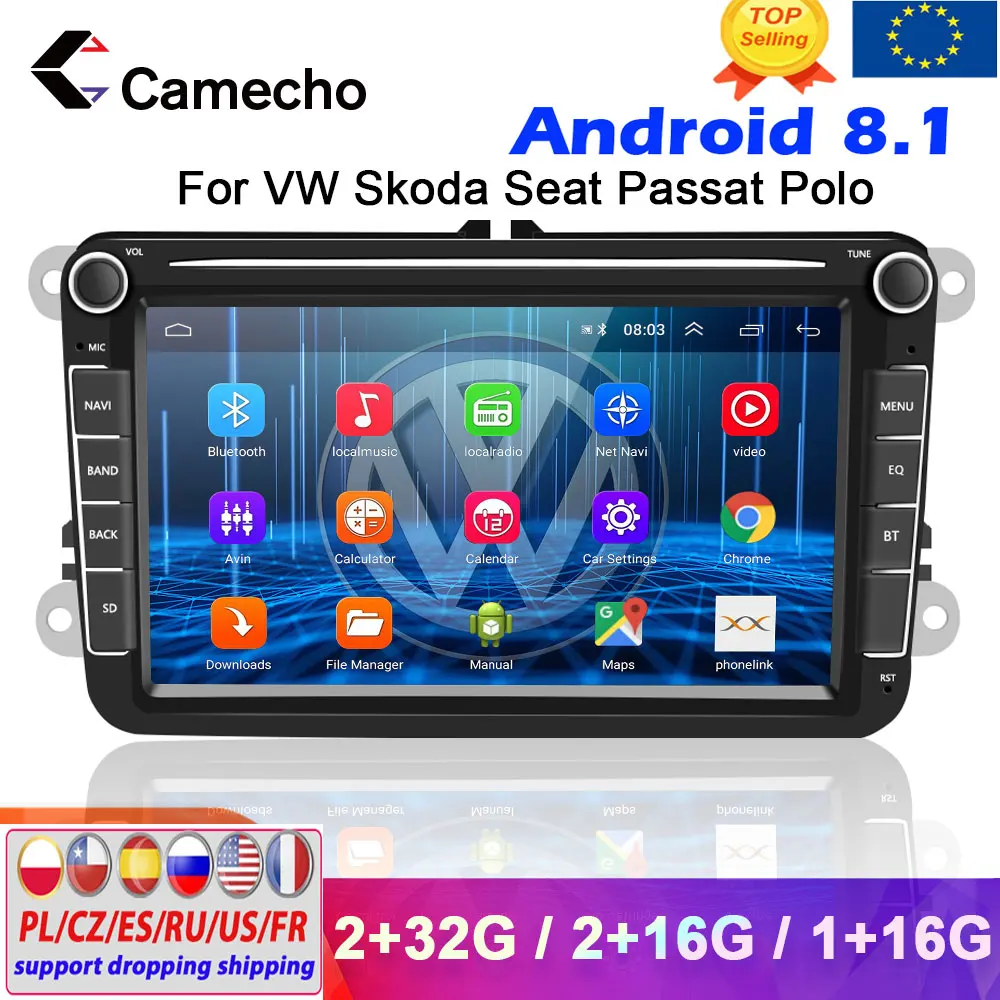 Автомагнитола Camecho 2 din Android 8 1 GPS мультимедийный плеер для