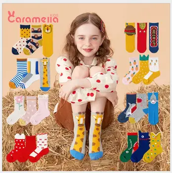

[Caramella] 6 Pieces/Lot Baby Socks Set New Infant Toddler Girl Boy Children Short Socks Cotton 0-3 Years for Spring Autumn