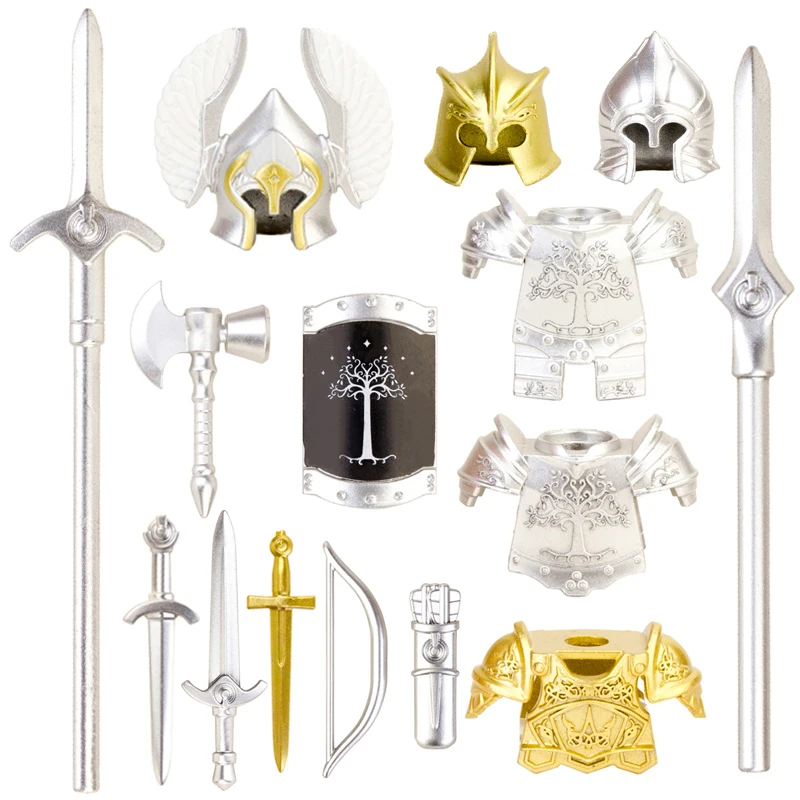 Koruit mediaeval times оружие для 4 см мини куклы получили кольцо MOC строительные блоки