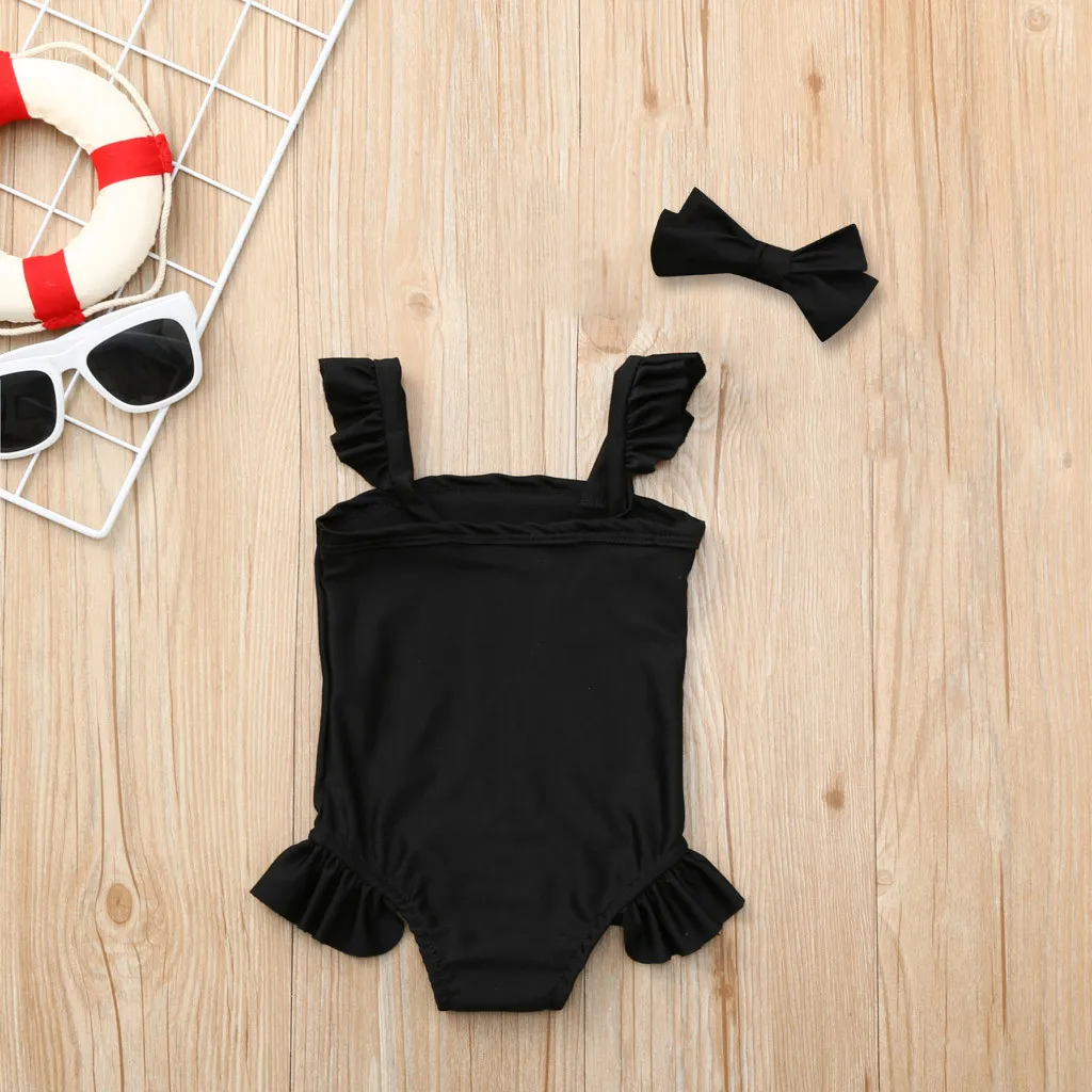Летняя Милая пляжная одежда для малышей; купальник с оборками и надписью для маленьких девочек; купальный костюм-бикини; купальный костюм; детский пляжный костюм;#1219