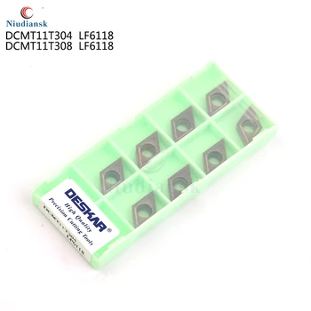 

10PCS DCMT11T304 LF6118 DCMT11T308 LF6118 Internal Turning Tool CNC Carbide lathe turning insert to cut stainless steel well