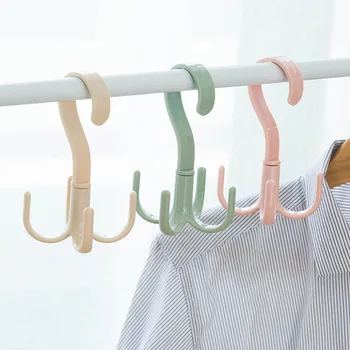 

Rotatable 4 hook multi-purpose hanger hook hanger tie scarf scarf coat rack plastic hook shoe rack wall hanger hooks for hanging