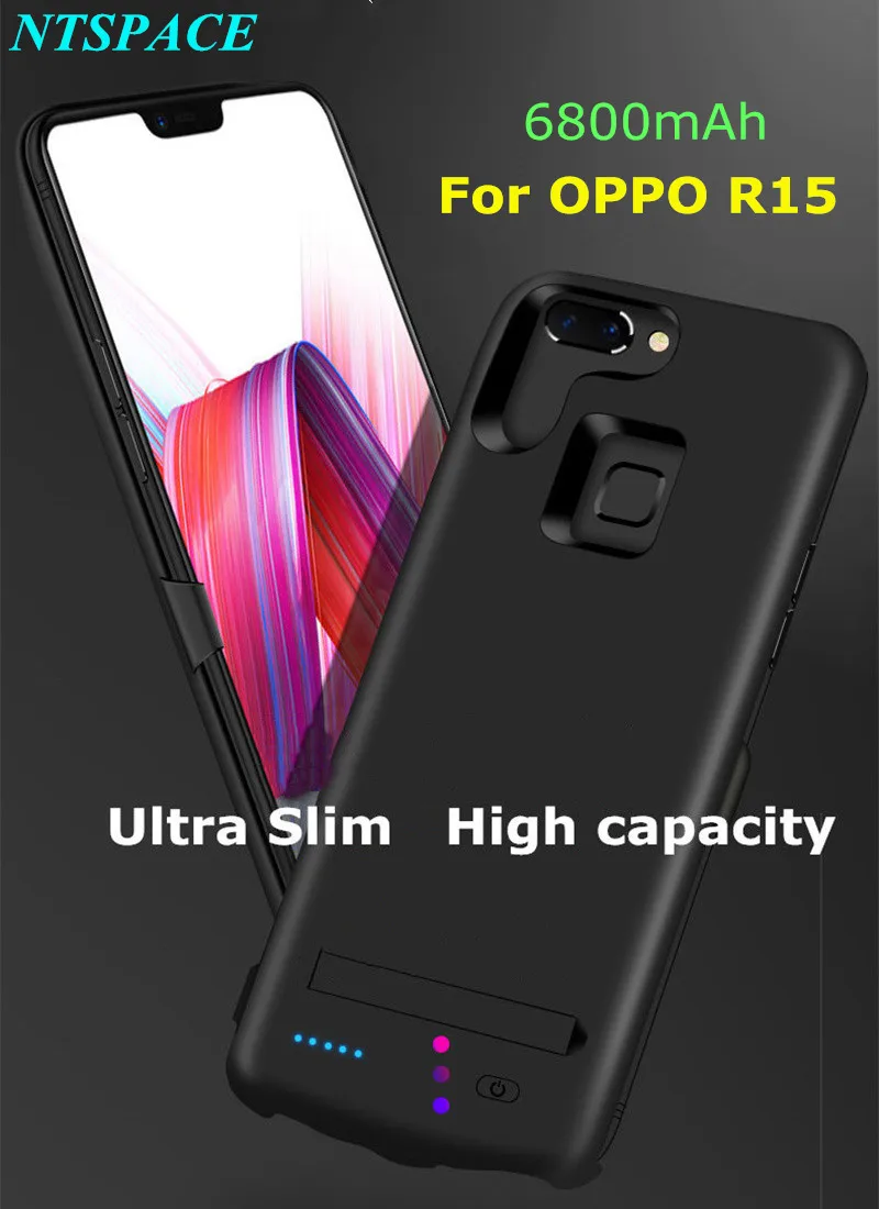 

Fashion Ultra-thin Extenal Battery Charger Cover For OPPO R15 Portable Backup Power bank Charging Case 6800mAh Charger Case