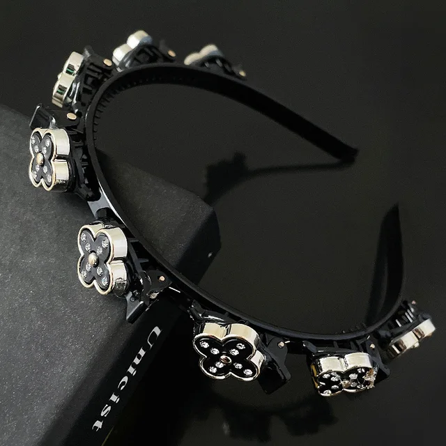 Women hair clips Double Layer Bangs Hairstyle ban Jewelry Hairpin Sports Hair Band accessories hoop Headband ornaments for girls NO 6