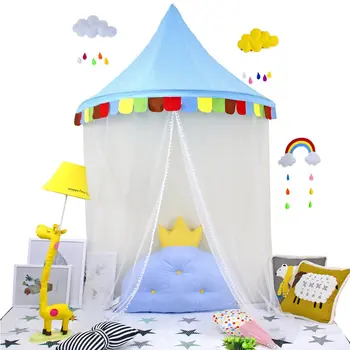 

Kid'S Tent Bed Curtain Indoor Child Game House Nook Children's Room Half Mosquito Nets Princess Tent Half Moon Tent