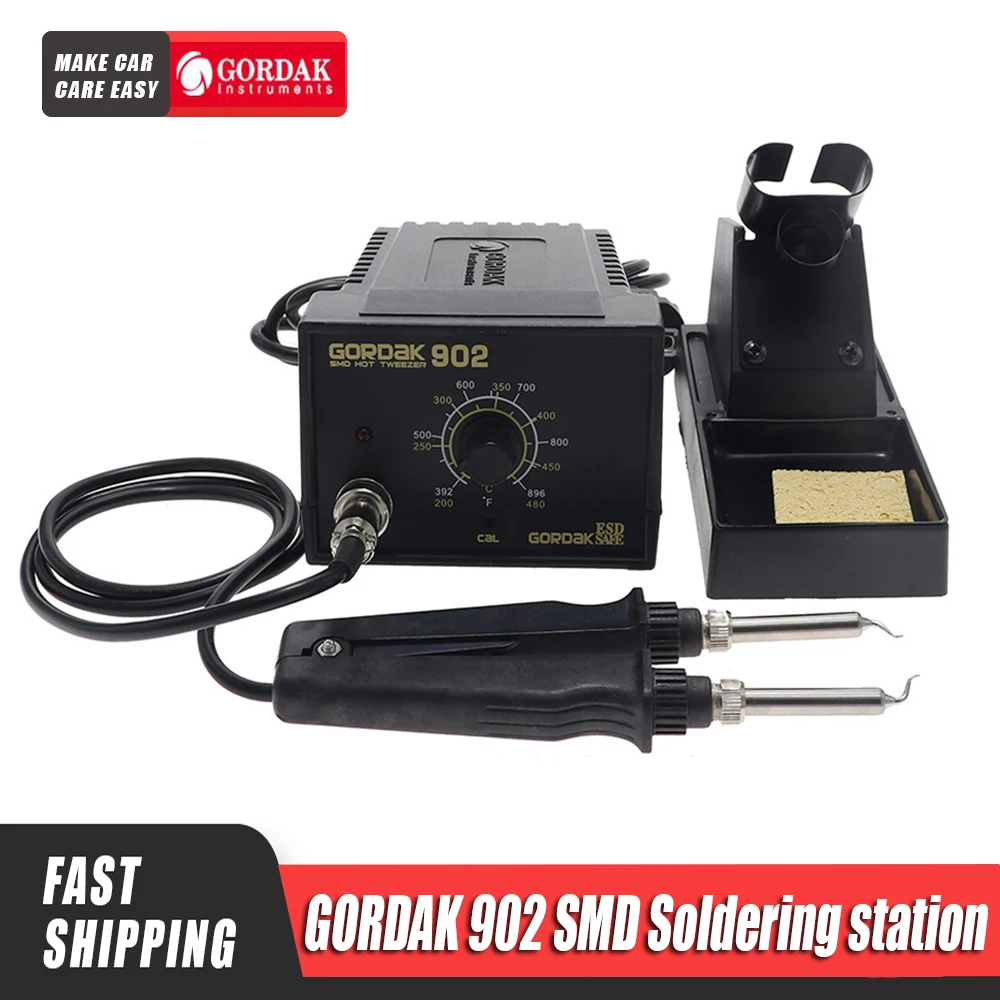 US $59.30 GORDAK 902 110V220V 75w SMD Tweezers Soldering Station Iron 902 ESD Antistatic Adjustable Temperature Control Thermostat