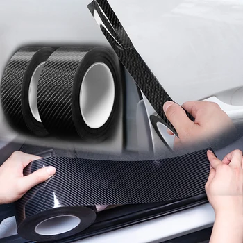 

3Meter*3/5/7/10CM DIY 5D Carbon Fiber Black Car Sticker Protector Film Door Edge Car Trunk Door Sill Full Body Sticker Accessory