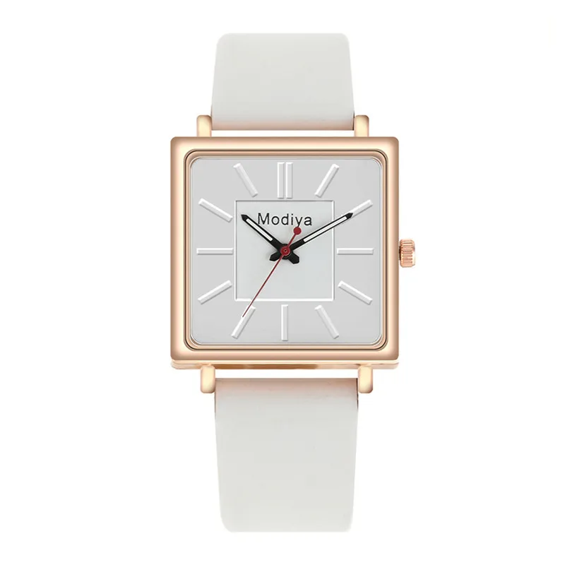Новые простые женские часы женские элегантные часы с кожаным ремешком аналоговые кварцевые квадратные кварцевые наручные часы Часы Relogio Feminino WD - Цвет: E