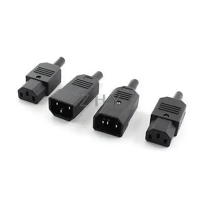 

2Pairs IEC C14 Male + C13 Female Inline Rewirable Power Connector AC 250V 10A