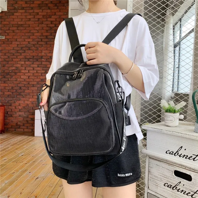 

2019 New Style Women's Backpack Korean-style Fashion Nylon Casual Female Backpack Shoulder Bag Flannel Multi-functional WOMEN'S