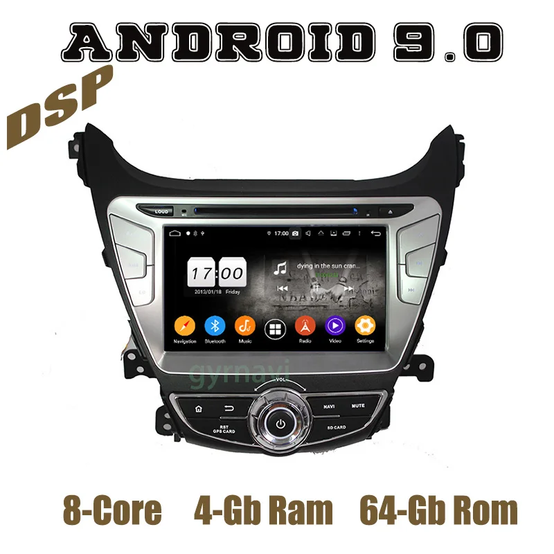 Px6 8 &quotIPS Android 9 0 Автомобильный GPS dvd-плеер для Hyundai Elantra 2014 2015 с DSP wifi usb 4 + 64 Гб Авто