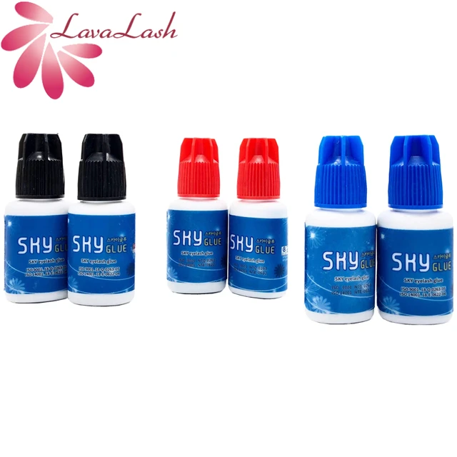 5 Bottles SKY Glue S+ Black Red Blue Cap False Lash Adhesive Wholesale Korea Original Eyelash Extension Lash Glue Makeup Tools 2