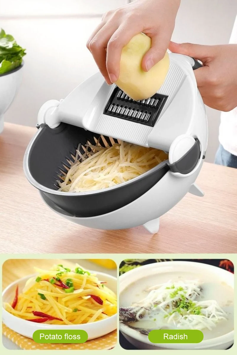 

Vegetable Chopper Cutting and Cleaning Simple and Fast Basket Is Always Stable Easy To Clean Vegetables and Drain Drop Shipping