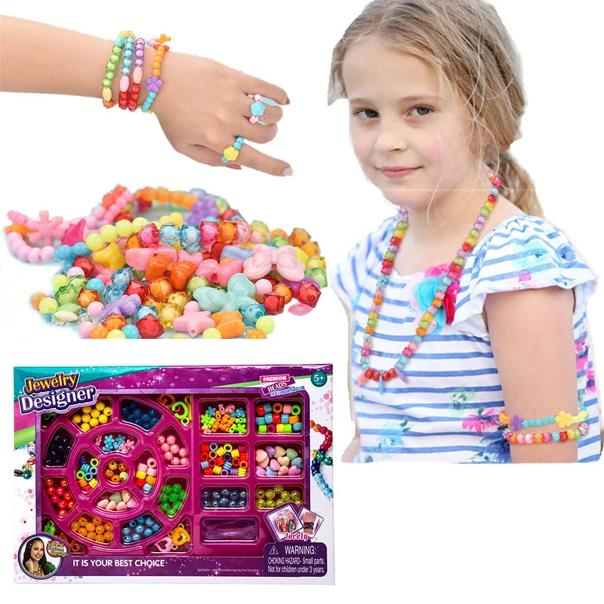 Pop-Arty-cuentas para niños y niñas, juguete creativo hecho a mano, cuentas Pop, collar, pulsera, conjunto de joyería, artesanías, regalos para niños