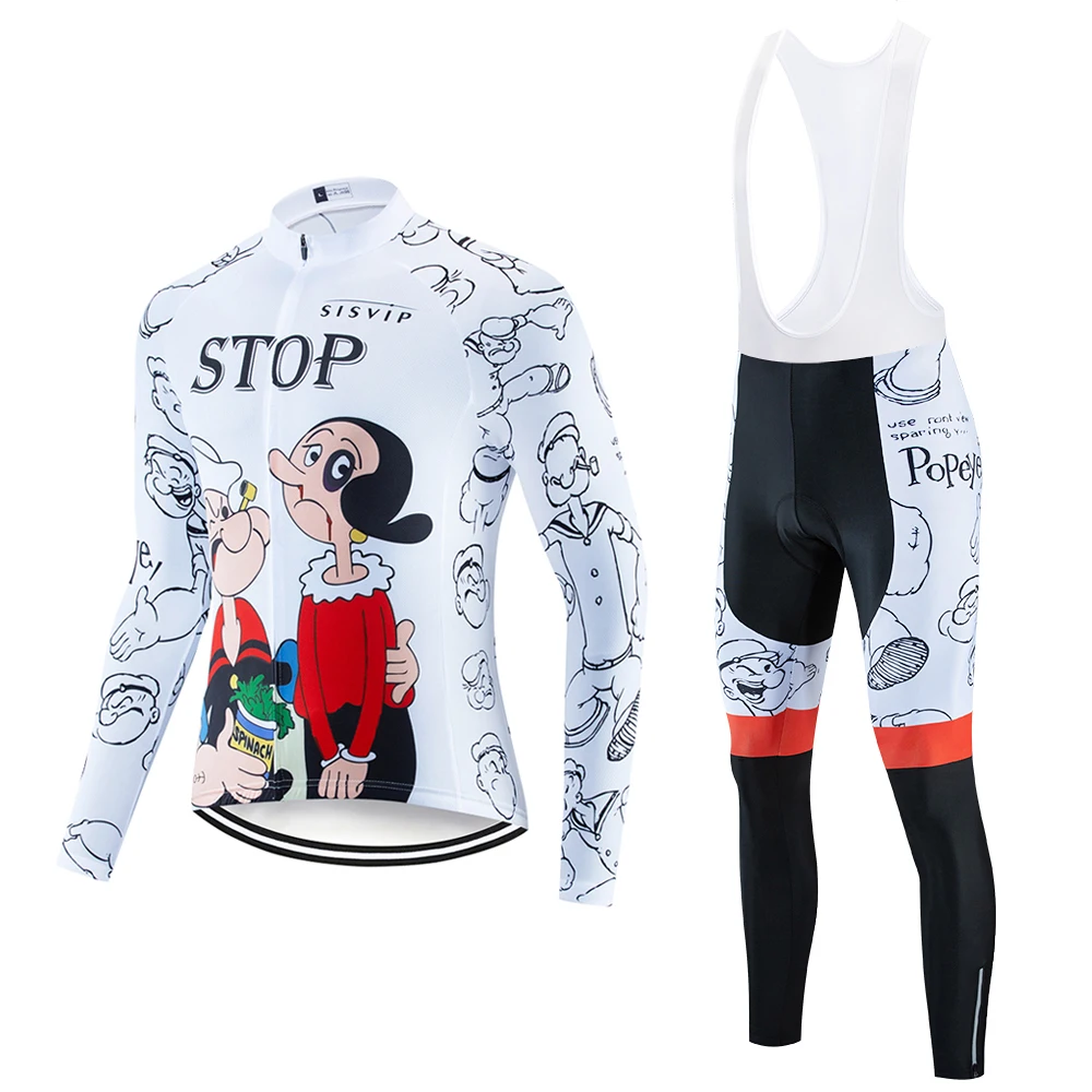 

2020 Summer New Funny Cycling Jersey Long Sleeve Set Bicycle Clothes Wear Bike Clothing MTB Jersey Quick Dry Mens Cycling Wear