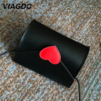

Shoulder Messenger Birthday Gift Lover Girlfriend Travel Party PU Leather Women Heart Print Cute
