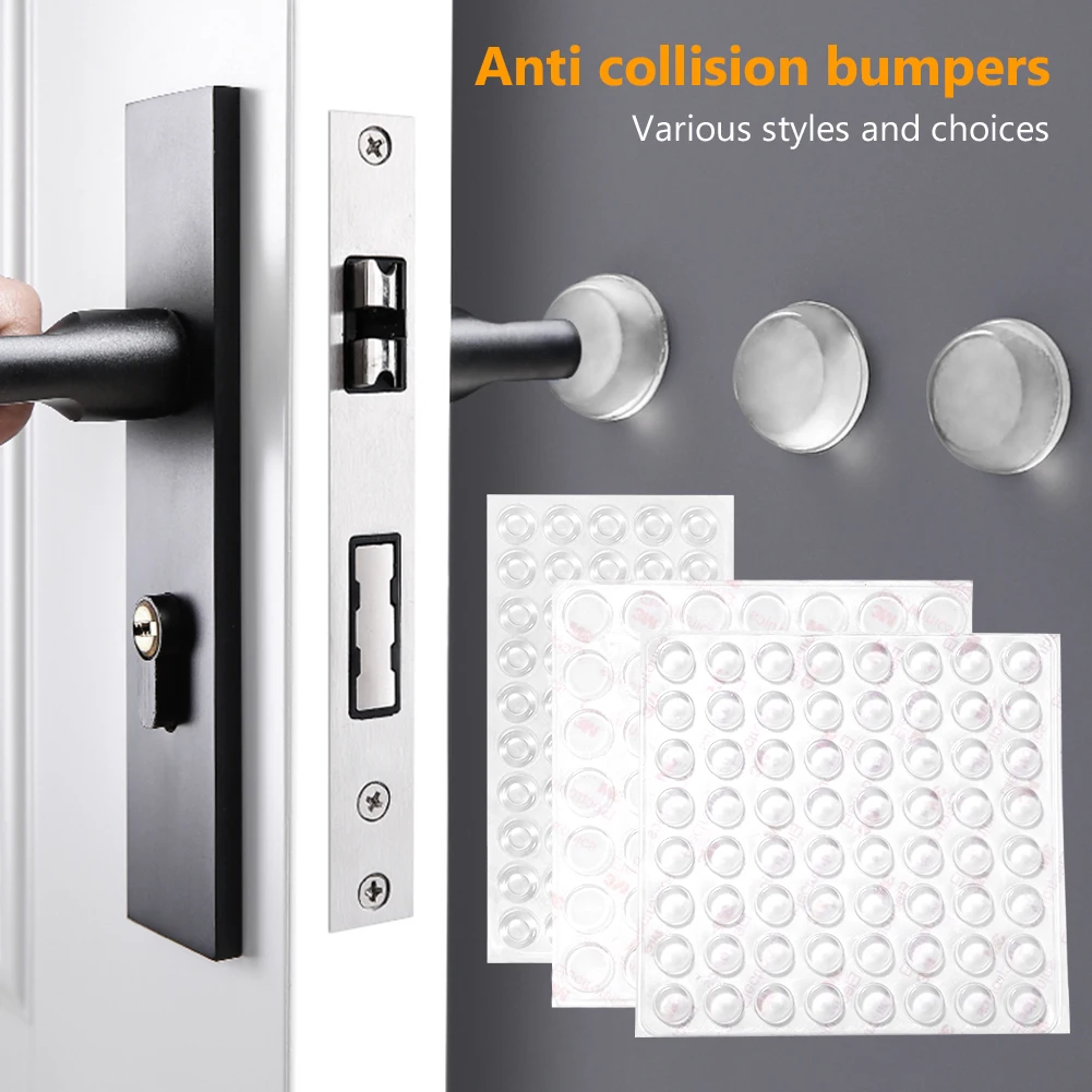 Description Picture 2 of item49-100Pcs Silicon Rubber Kitchen Cabinet Door Glass Furniture Pads Bumper Damper Self Adhesive Rubber Cabinet Door Pad Bumper
