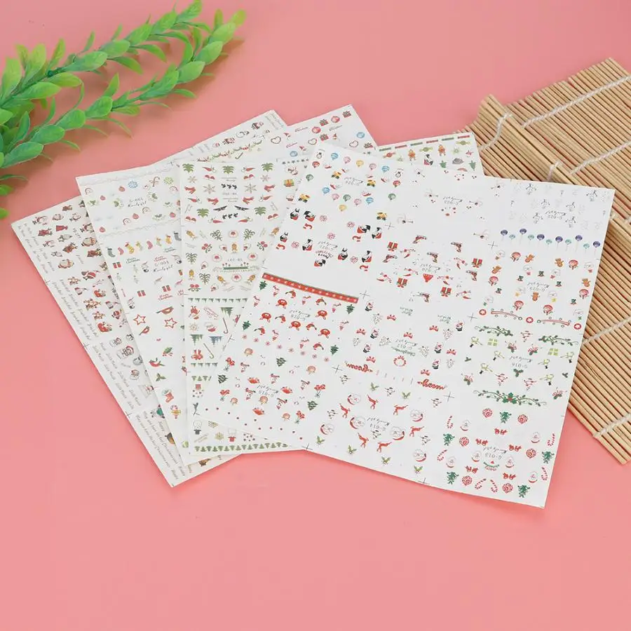 Stickers For Nails 4pcs Christmas Theme Nail Art Decals Sticker Fashionable Nail DIY Sticker Manicure Decoration Tools Manicure