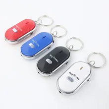 Bluetooth устройство против потери с переключателем Keyfinder Звуковое управление светодиодный устройство для поиска предметов светодиодный свистящий брелок