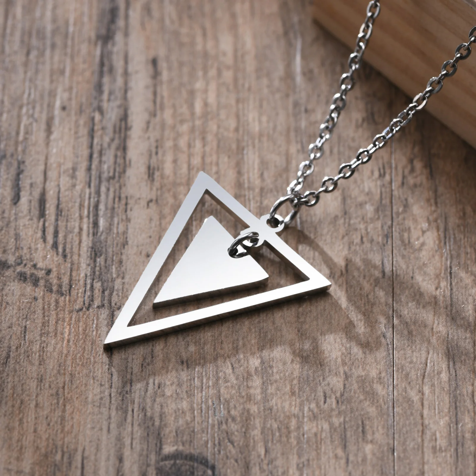 Buy Black Triangle Necklace Black Steel Triangle Geometric Necklace Modern  Jewelry Waterproof Necklace Necklace for Men by Modern Out Online in India  - Etsy