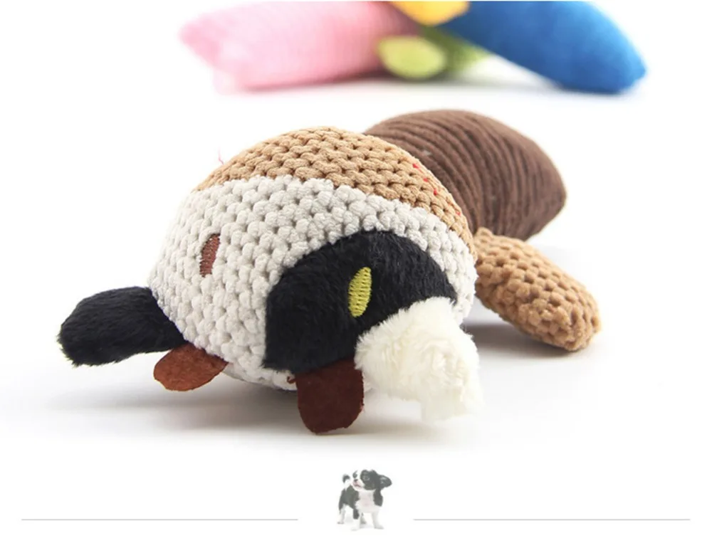 Забавная игрушка собака щенок плюшевый пищалка пищащие игрушки мягкие милые домашние животные Toot белка жевательные игрушки животные дизайн собаки обучение прорезывание зубов игрушки