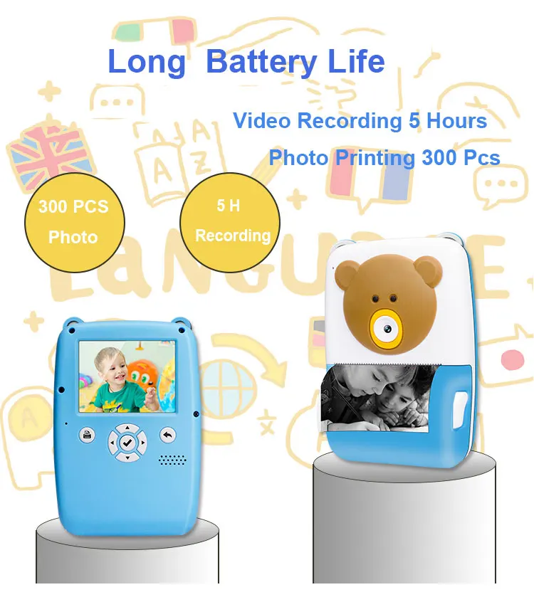 Мини фотопринтер цифровая полиридная детская игрушка фотография на открытом