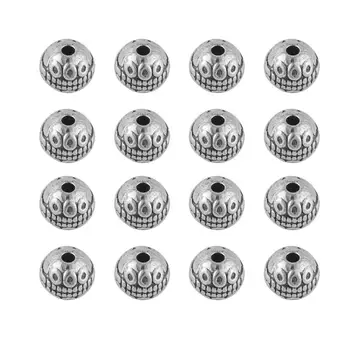 

20pcs Big Hole Beads Spacer Bead for DIY Jewelry Making Charms Bracelet Charm Beads Round European Charms Antique Silver Beads