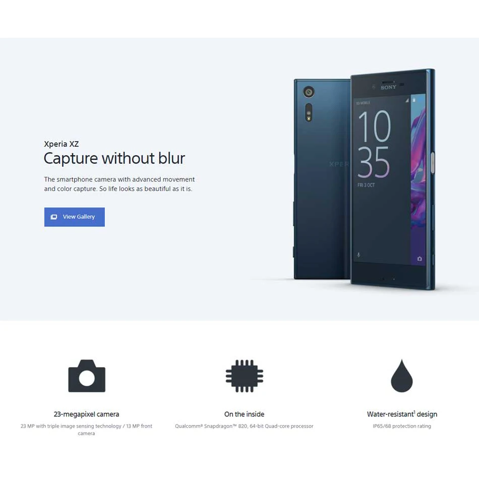5,2 дюймовый 3 ГБ 32 ГБ мобильный телефон sony Xperia XZ F8331 4G LTE Snapdragon 820 четырехъядерный телефон 23 МП 13 МП 2900 мАч