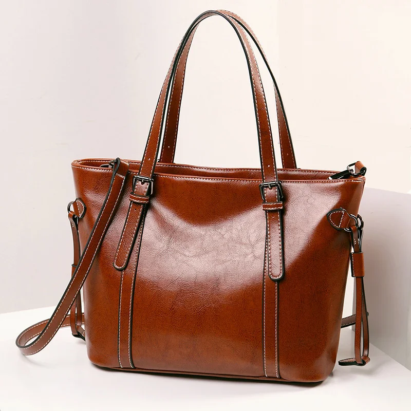 

Genuine Leather Fashion Tote Bags for Women 2019 New Simple Solid Color Large Capacity Shoulder Bag Spanish Designer Bolsa Femin
