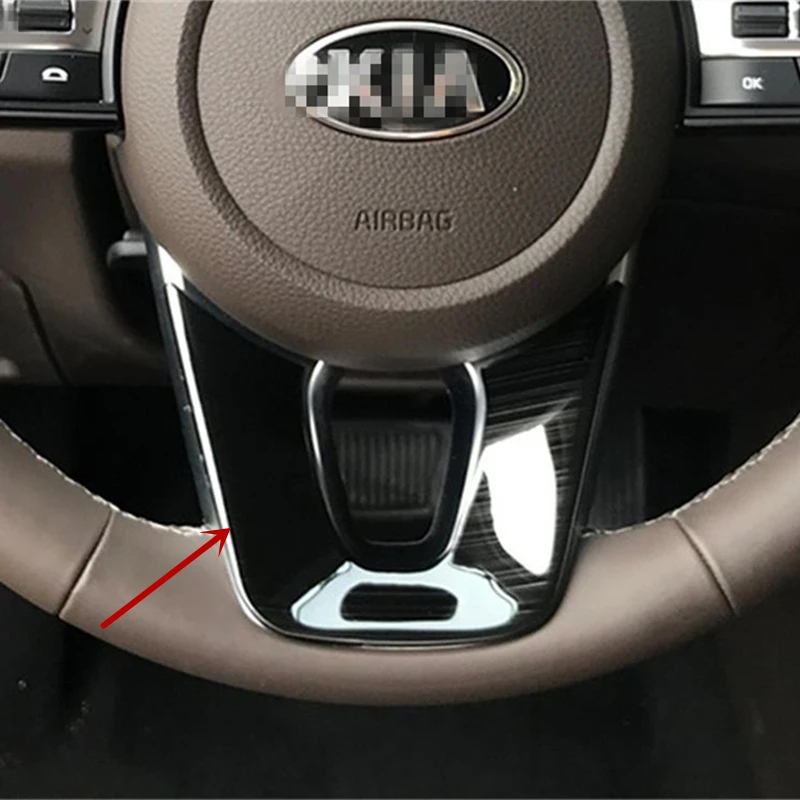

3 Colors Car Accessories For KIA Sportage R 2018 Car Steering Wheel 6 O'clock Direction Molding Cover Trim Matte Silver