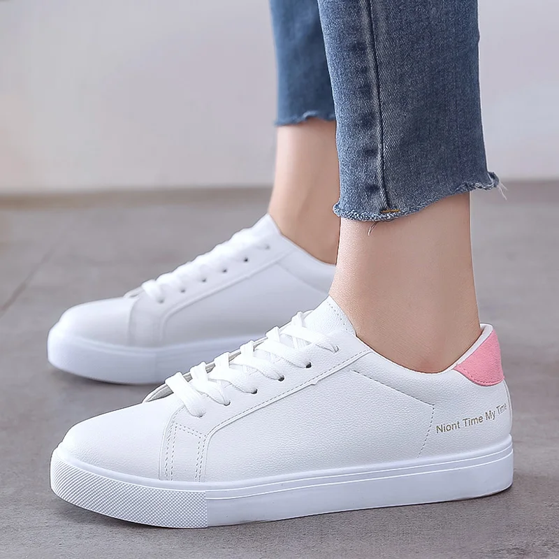 

2020 White Sneakers Hot Women Vulcanize Shoes Wild Women Shoes Casual Sneaker Trainers Women Flats Sneakers Shoes Tenis Feminino