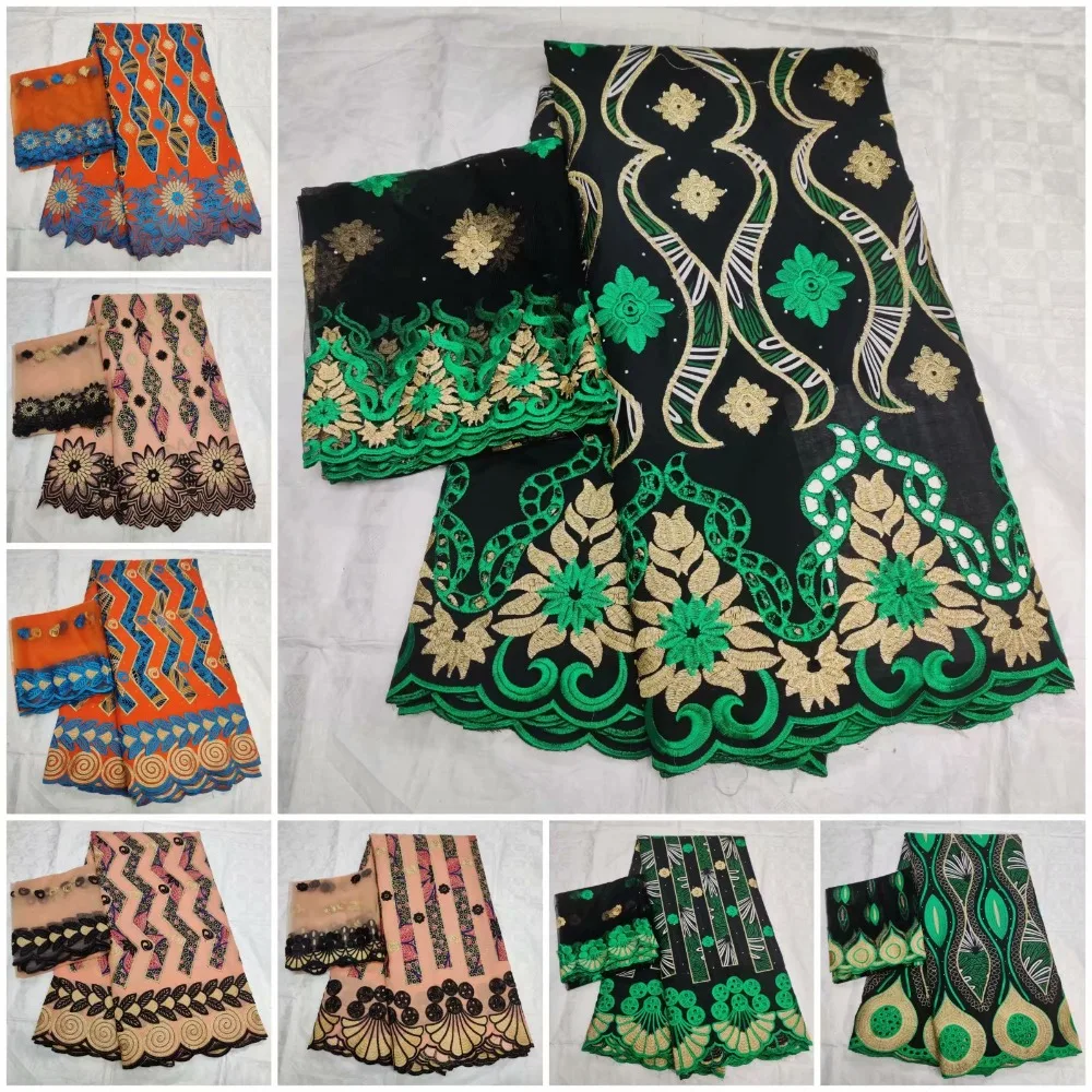Африканская многоцветная кружевная ткань для платья, высокое качество, хлопковое кружево с вышивкой, швейцарская вуаль, швейцарское свадебное L14-24