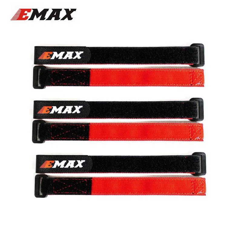

Original 2/4/6 PCS EMAX Double Stitch Nylon&Rubber Coating Black&Red 260mmx16mm LiPo Battery Strap RC FPV Racing Drone Fixed