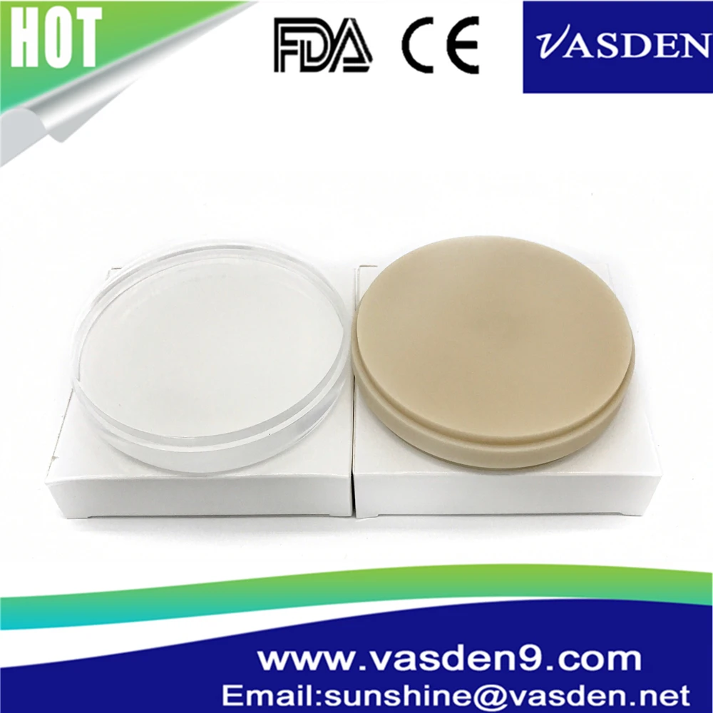 

2 Pieces Flexible PMMA Discs Acetal Blocks Clear color Translucent CAD CAM Disk 98mm Dental Lab Material