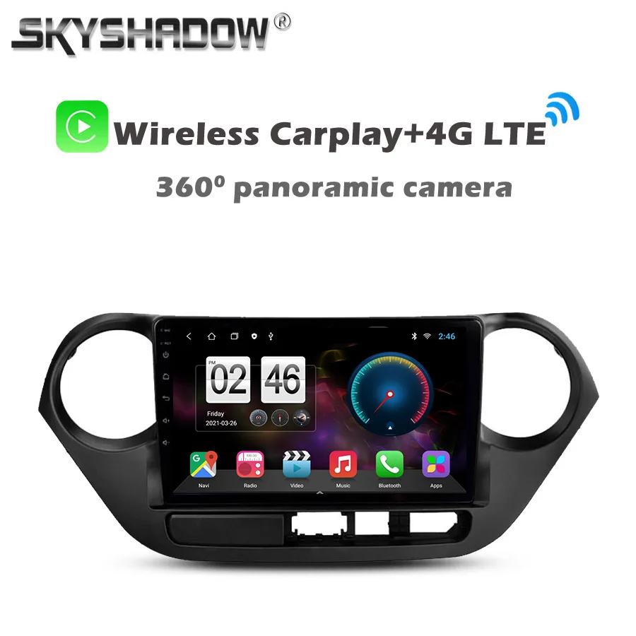1280*720 360 камера 8G + 128G Android 11 0 автомобильный DVD-плеер GPS WIFI Bluetooth RDS радио для Hyundai Grand I10