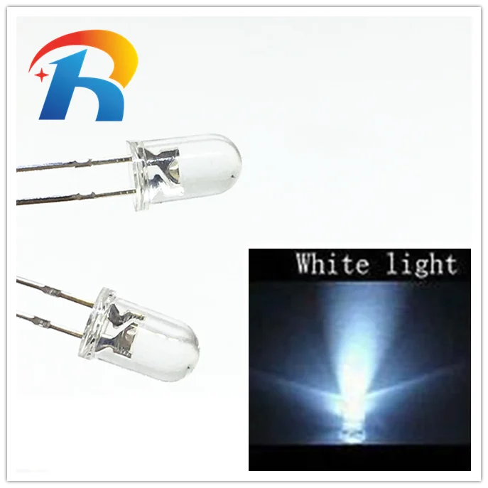 

Free shipping 1000pcs/lot F5 5mm White Round Water Clear Ultra-Bright LED Light Lamp Emitting Diode Diodes