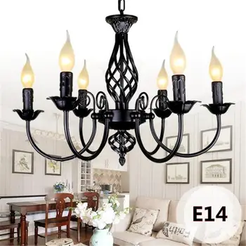 

Retro Industrial Chandelier Light 3/4/5/6 heads European Wrought Iron Lamps For Living Room Bar Restaurant E14 Lustre Luminaria