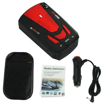 

Car Radar Detector English Russian Auto 360 Degree Vehicle V7 Speed Voice Alert Alarm Warning 16 Band LED Display