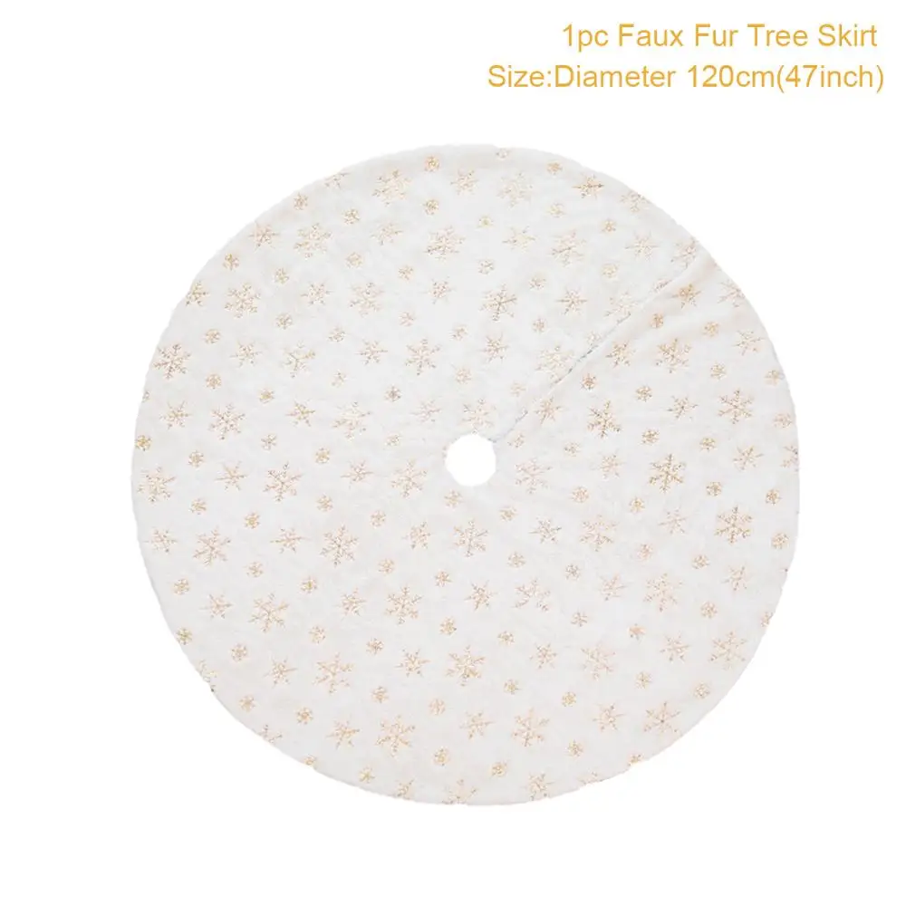 Gold Tree skirt Санта Клаус Рождественская елка юбка из искусственного меха рождественские украшения для дома украшения для рождественской елки новогодний декор Navidad - Цвет: Gold Tree skirt